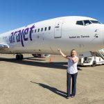 ALEXANDRA BROCKMANS APLAUDE AERONAVE “ISABEL DE TORRES” DE ARAJET